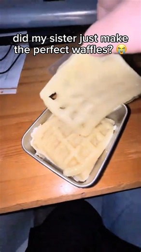 My sister made the perfect waffles 😭