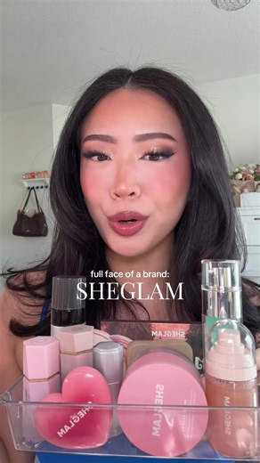 i spend $158 on @SHEGLAM makeup?! 🫣 - - - products: - good grip hydrating primer - lock & go cushion foundation (nude) - precision sculpt liquid contour duo (clay) - bloom liquid blush (real deal) - complexion boost concealer (buttercream) - light me up luminous setting spray - insta-ready powder duo (bubblegum) - sunside powder bronzer (sun star) - playing cupid cream blush (adorn) - brows on demand 2 in 1 brow pencil (chocolate) - set me up brow gel - manitee in LA eyeshadow palette - glowchi