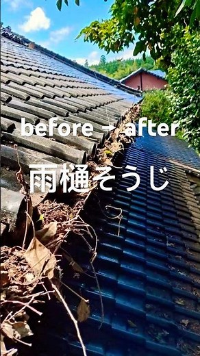 「雨樋」詰まっていませんか？プロが行う雨樋掃除【岡山県・津山市｜竹内瓦】#雨樋掃除 #雨樋詰まり #雨水あふれ #屋根修理 #屋根点検 #雨漏り修理 #瓦屋根 #瓦職人 #津山市 #岡山県 #竹内瓦