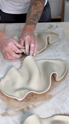 Author Ceramics on Instagram: "Minis, another day, another round. I am slowly catching up on a back log of pre orders of our mini platters. They are the perfect little size. Perfect as a jewellery dish, side plate, snack plate. These are so much to make an even better to use Would you prefer a mini or a full sized one? #art #design #ceramics #clay #pottery"