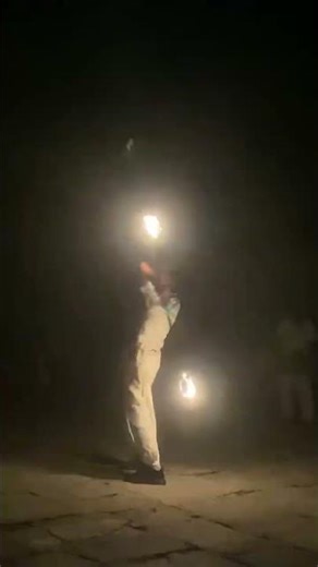 Tharu Culture Fire Dance 🔥 | Talented Performer in Sauraha Chitwan 🇳🇵🙏🔱🕉️