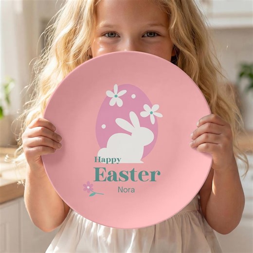 Personalized Easter Plate for Kids, Custom Bunny Plate, Easter Dinner Plate, Easter Basket Gift, Name Plate - Etsy