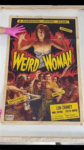 The Fold Line Poster Co. on Instagram: "Restored this gorgeous original OS for the second film in the Universal Inner Sanctum Mystery anthology Weird Woman (1944). ✨ 🔮 ✨ @cryptic_crap"
