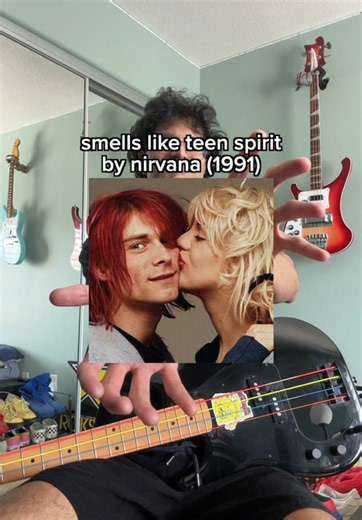 smells like teen spirit bass guitar tutorial! #guitar #nirvana #smellsliketeenspirit #guitartutorial #kurtcobain