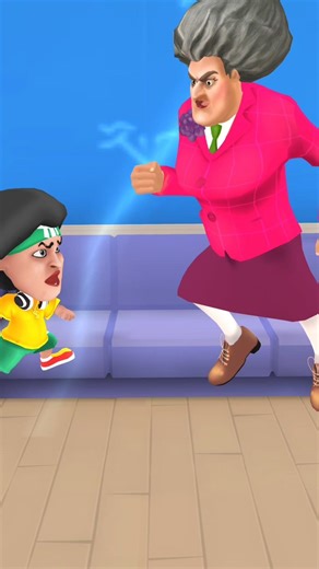 scary teacher vs scary little fighting 🤧 #surojvhai #funny #animation #gameplay #shortsfeed #viralr