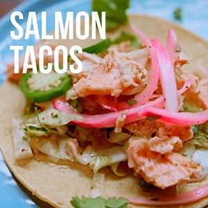 Fish Tacos (Best Salmon Taco Recipe) https://www.themediterraneandish.com/salmon-tacos/ | The Mediterranean Dish
