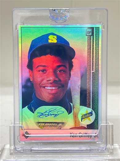 Ken Griffey Jr (custom Novelty Card) Rookie Refractor Retro (facsimile Auto) Baseball Card - Etsy