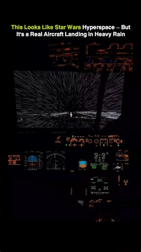 Medical 🩺 | Health ❤️ | Facts 🧠 on Instagram: "It Looks Like Flying Through Hyperspace… But This Is a Real Plane Landing in Heavy Rain. 🌌⚡ For a moment, it feels unreal — like jumping through hyperspace. But this isn’t science fiction. This is real life inside a cockpit during a heavy-rain landing. The streaking light effect happens when dense rain hits the windshield at extreme speed, while the aircraft remains perfectly aligned with the runway. Even when visibility looks chaotic, modern air