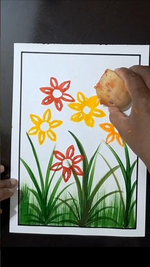 Vegetable Printing | using potato | flower | Simple | kids