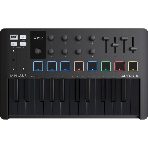 Arturia MiniLab 3 25 Slim-key Controller - Deep Black