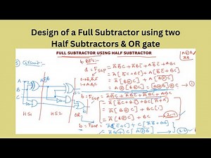 3.4 Design of a Full Subtractor using two Half Subtractors & OR gate | Combinational Circuits|తెలుగు