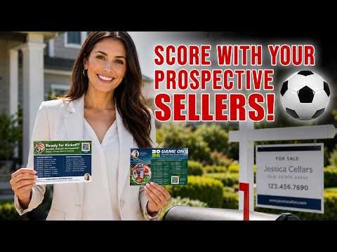 ⚽ SAVE 5% and SCORE Big with 2026 Soccer-Themed Real Estate Postcards!