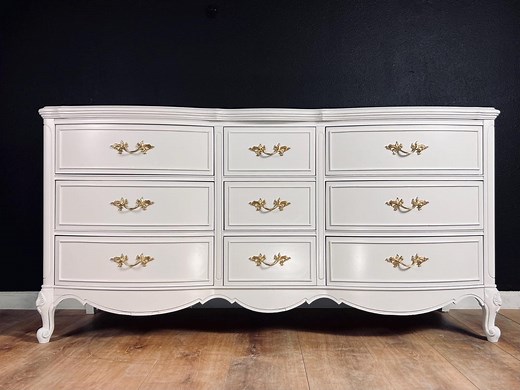 NEW! White French Provincial Dresser 9 Drawers Solid Wood Tv Console Credenza Vintage Dresser Color Customizable - Etsy