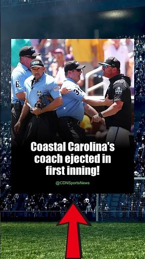 Coastal Carolina Coach Ejected in Shocking College World Series Moment! #Shorts