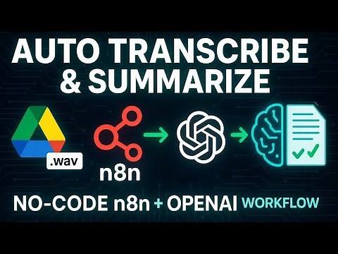 Automate Audio Transcription & Summarization with n8n + OpenAI | No-Code Workflow Tutorial
