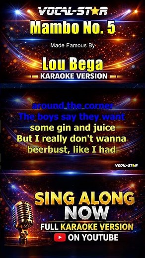 Lou Bega - Mambo No. 5 (Karaoke Studio Version) with Lyrics On Screen #vocalstar #karaoke #singalong