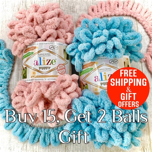 Alize Puffy Chenille Yarn, Jumbo Loop Blanket Yarn, Velvet Yarn, Easy Knitting Yarn, No Hook No Neddle, New Yarn, Puffy, Yarn, Yarn Baby - Etsy