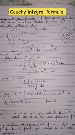 Cauchy integral formula #bsc #msc #maths #physics #shorts