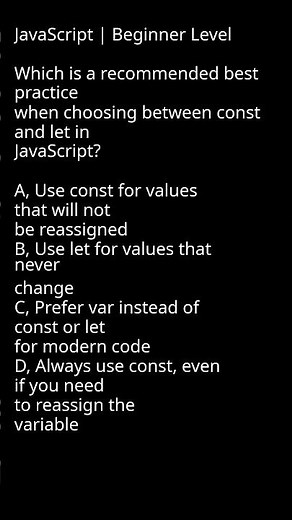 JavaScript Const vs Let Best Practice #javascripttraining #javascript tutorials #development