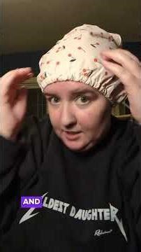 unboxing my satin lined shower cap! thank you LLC #showercap #haircare