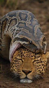 Python Swallows Leopard Alive大蛇がヒョウを丸呑みする#snake #leopard #wildlife #nature #realistic | Video Animal