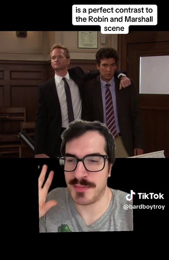 The missing kiss of How I Met Your Mother (this might be one of my silliest videos). It’s been a while since I’ve talked about this show and I’ve just been thinking about this today. It’s so interesting to me that the only pairs to not kiss are Marshall and Robin, and Barney and Ted. But I imagine it was intended to only be Marshall and Robin and it just didn’t happen for whatever reason. #fyp #greenscreen #himym #howimetyourmother #media #analysis #funfact