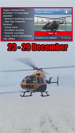 GTA Online Winter Update: Free Helicopter Unlocked
