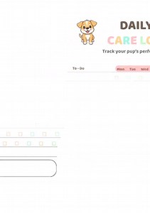 Dog Daily Care Tracker: Pet Routine Planner (PDF) - Etsy Canada