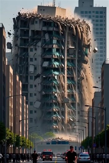 Live Footage: High-Rise Building Collapse Caught on Camera#BuildingDisaster #UrbanCollapse