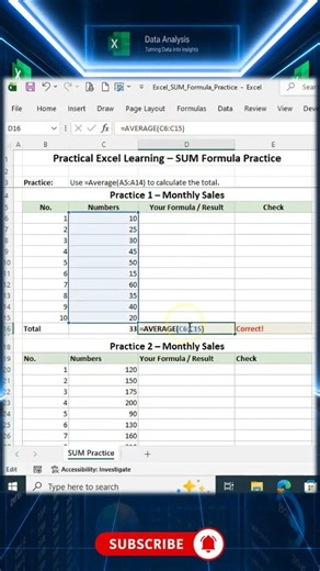 Excel AVERAGE Formula in 30 Seconds!