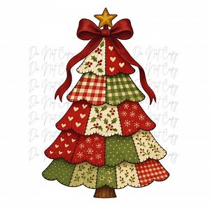 Christmas, Patchwork Christmas Tree DTF Transfer, Iron On, Ready to Press (christmas, Winter, Tradition, Holidays) - Etsy