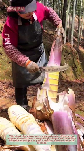 Giant Bamboo Shoots: Peeling Hack!