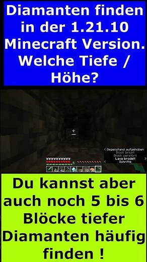 Diamanten finden in der 1.21.10 Minecraft Version - Welche Höhe ?