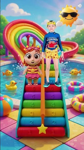 🏊‍♂️ Let's Count from 1 to 10 in the POOL 🛟🌞 | JP and MC Fun Doll