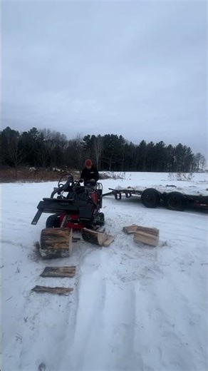 Homemade Mini Skid Steer Log Splitter (DIY Firewood Splitter) #firewood #miniskidsteer