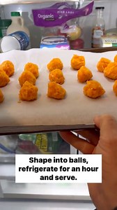 Easy DIY no bake carrot ball treats for dogs!Take a small bag of mini carrots and boil until soft. Toss in a blender and puree.Add 2 tablespoons of coconut flour.A teaspoon of melted coconut oil-And half a cup of shredded cheese-Shape into balls,Refrigerate for an hour-And serve! Carrots are low in calories and contain nutrients like vitamin A, fiber, and potassium. Coconut oil is great for akin, can support a dog's immune system, help protect them from illnesses, and speed up natural healing. I