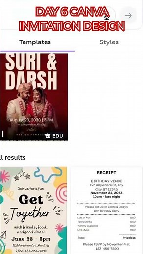 Day 6 Canva Class | Invitation Design, Visiting Cards & Magic Video Tutorial