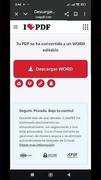 Convierte de PDF a WORD en 30 segundos #pdf #ilovepdf #word #office