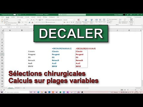 Fonction Excel : DECALER, pour sélectionner des plages variables