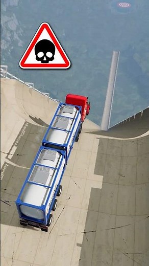 CISTERN TRUCK VS MEGA RAMP 🔥 Trucks Vehicles Extreme Car Stunts Jump Crashing Game Simulator