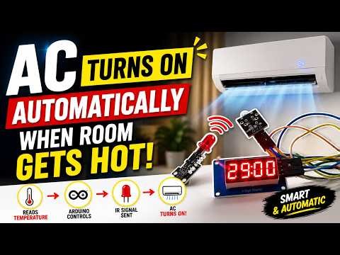 AC Turns ON Automatically When Room Gets Hot! | Arduino Project #electronicsproject #homeautomation