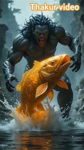 Hungry Giant Demon vs Lord Vishnu 🐸 | Magical Golden Fish Story#shorts
