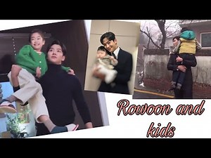 A giant baby with babies. ❤️❤️A cute collection of Rowoon and kids.❤️❤️