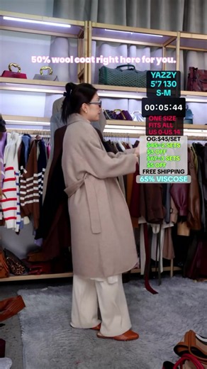 50% Wool Women's Long Wrap Coat Shawl Collar Tie Waist Oversized Loose Fit Maxi Overcoat with Pockets Casual Outerwear Fall Winter Elegant Coat