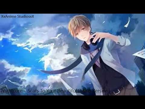 Nightcore - Scars To Your Beautiful [Male Version]