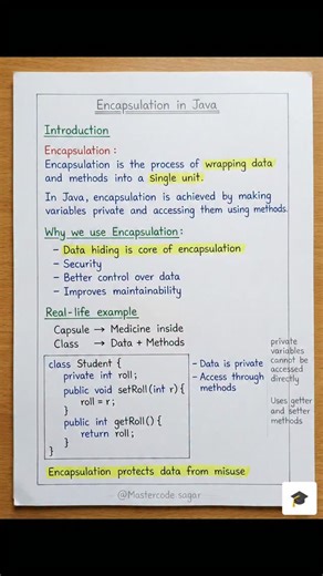 Sagar Rathod on Instagram: "Encapsulation In Java 🙂🎓"