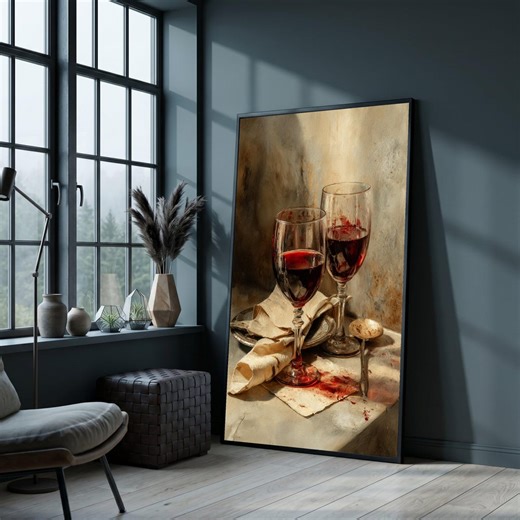 Elegant Red Wine Glasses Canvas, Vintage Table Setting Wall Art, Rustic Home Decor, Cozy Dining Room Canvas, Fine Beverage Art Print - Etsy