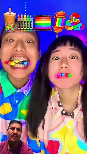Random Rainbow Food Challenge ASMR 🥵bubble tea 🧋Boba #asmr #mukbang
