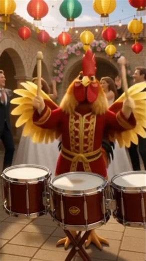#roosterdrum#weddingvibes#cuterooster