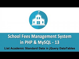 School Fees Management System in PHP & MySQL - List Academic Standard Data in jQuery DataTables - 13